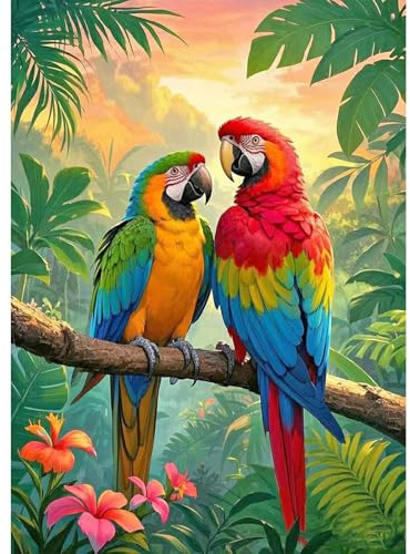 SHEGZHUC Diamond Painting per adulti, pappagallo uccello, 30 x 40 cm, pittura con diamanti, animali, fiori, mosaico, ricamo a punto croce, idea regalo, decorazione da parete per camera da letto