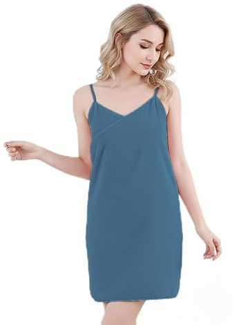 Aurafly Asciugamano da Bagno Indossabile Asciugamano Abito con Spalline Asciugatura Rapida Abito da Bagno Accappatoio Sauna Kilt per Doccia, Spa, Spiaggia (Blu navy, 75 x 150 cm)