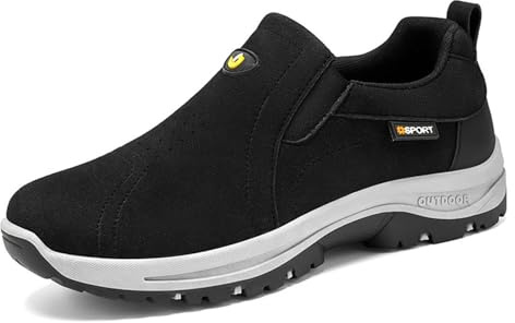 lozssnigzi Scarpe Uomo Senza Lacci Invernali, Senza Lacci Pianta Larga Loafer e Mocassini Scarpe da Camminata Escursionismo Trekking Antiscivolo Casual in pelle Slip-on Sneakers
