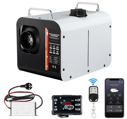 GEARFLOW 8 KW Dieselheizung mit Leiser Kraftstoffpumpe, FB App-Steuerung LCD Display Auto Standheizung Diesel 12/24V 220V All-in-One, Auslaufschutz für Werkstatt Zelt PKW LKW, Weiß