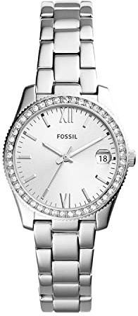 Fossil Damen Analog Quartz Uhr mit Edelstahl Armband ES4317