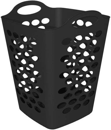 Starplast Tall Flex Laundry Basket (16.6L x 16.2W x 19.8H, Black)