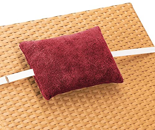 JEMIDI Nackenkissen Kopfkissen für Sonnenliege und Gartenstuhl 20x30cm - Frottee Nackenstütze Kopfstütze mit verstellbarem Gurt und Bezug abnehmbar