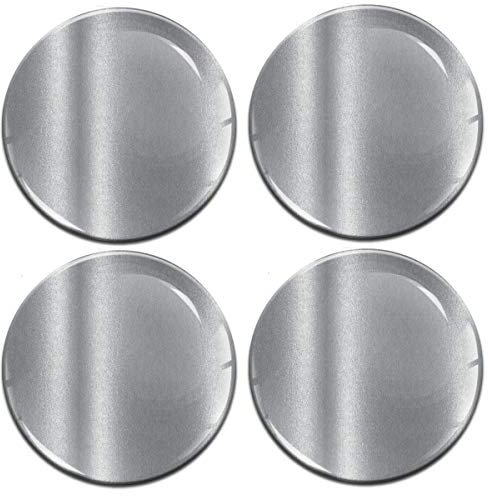 Biomar Labs® 4 x 55mm Aufkleber 3D Silikon Silber Für Radkappen Nabenkappen Radnabendeckel Rad-Aufkleber Nabendeckel A 9755