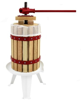 Kukoo - Torchio per Frutta Vino Sidro Succhi Pressa per Succo di Frutta da Fare in Casa Spremiagrumi Torchietto Tradizionale con 3 Filtri - 6 Litri