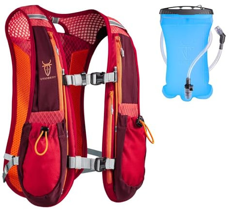 UTOBEST Laufrucksack 5L, Laufweste für Herren und Damen, Ultraleicht Reflektierend Trinkrucksack für Laufen, Marathon, Jogging, Radfahren