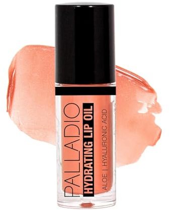 Palladio Hydrating Lip Oil Infused with Hyaluronic Acid, Non-Sticky Formula, Subtle shine with tinted sheer color, liquid lipstick, prevents chapped lips, Vegan & Cruelty-Free | 0.13 Oz. (NOT!)