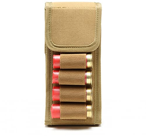 ACEXIER Pochette Tactique de Balle de Fusil de Chasse 12GA Portatif Molle 16 Coquilles Porte-Crosse Cartouche de Chargeur Airsoft Munim Carrier pour la Chasse (Khaki)