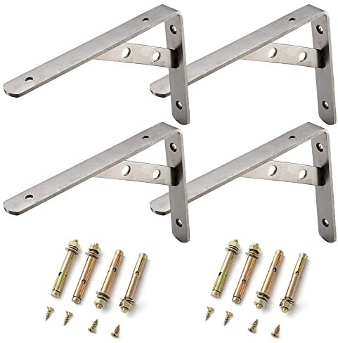 Soportes para estanterías para cargas pesadas, soporte multifuncional de metal, soporte para flores, para jardín, decoración del hogar (400 x 240 mm, 4 unidades)