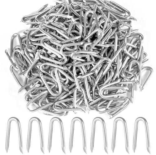 Sukh 210 PCS U Fence Staples Heavy Duty for Wire Fencing – U Staples Fence Nails U Shaped Nails Fence Staples for Wood Fence Posts, Carbon Steel Fasteners for Farm Yard Garden Livestock Fence Repair