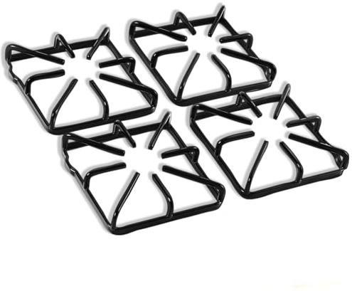 Upgraded WB31K10016 WB31K10015 Grates Replacement Parts for GE Stove Grate Cast Iron Grate Kenmore Hotpoint Gas Range Grate General Electric Cooktop Burner Grate Stove Top Parts Metal Rack 4Pcs