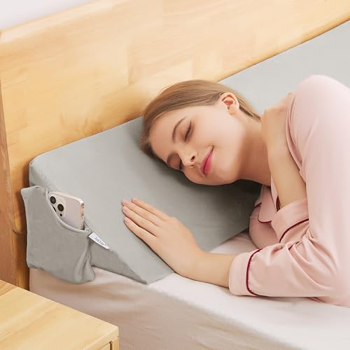 TokSay (60x10x6 King Bed Wedge Pillow for Headboard,Bed Gap Filler Between Mattress and Headboard, Adjustable High-Density Foam Headboard Pillow for Sleeping and Reading