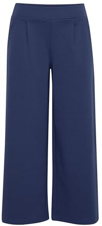 ICHI Ihkate Sus Wide Pa Pantalones Informales de Negocios, 193933/Medieval Blue, S Mujeres