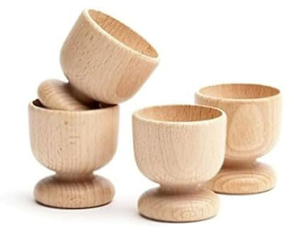 Wooden Egg Cups 4 Egg Cups Boiled Egg Holder Easter Decor Egg Cup Set