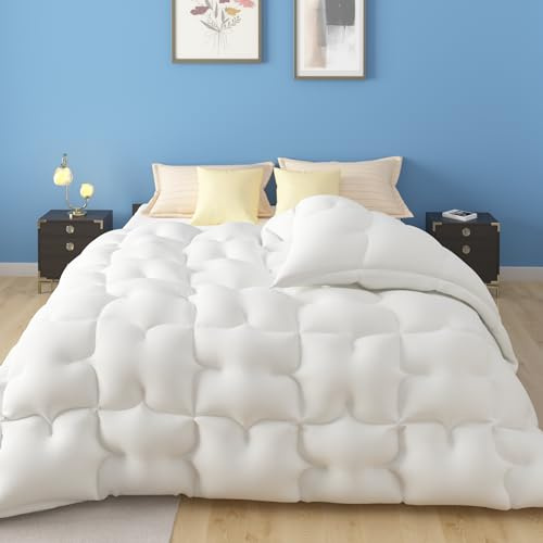 CASABEL Edredon 2 Personas 240x260 cm - Blanco Diamante - 700 g/m² - 100% Microfibra - Transpirable y termorregulador - Ideal para Invierno/otoño - Cálido, cómodo y Lavable a máquina