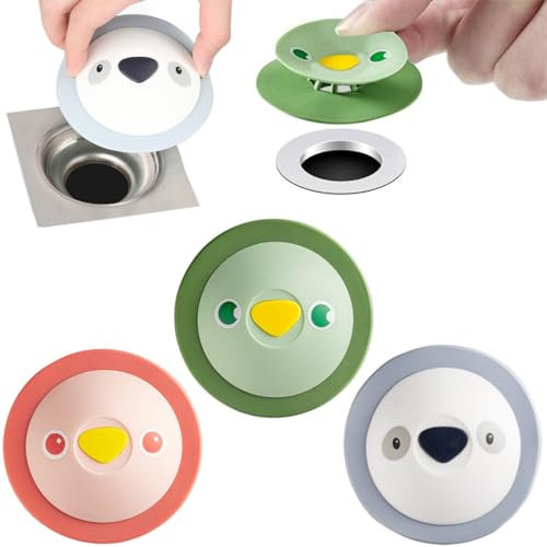 WXNPA Lot de 3 Bouchons pour Baignoire,Bouchon de vidange en Silicone pour Douche, Baignoire, lavabo, évier, crépine de vidange avec Ventouse