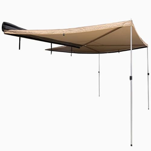 QSNYJPL Auvent Camping Car Rétractable À 270°, Auvent Fourgon Tissu Imperméable en Vinyle Noir pour SUV, Camions et Fourgonnettes(2.5 m/8.2ft)