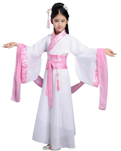 Generisk elegant barndräkt: traditionell kinesisk klänning för scenföreställningar cosplay, ROSA, 7-8 Jahre