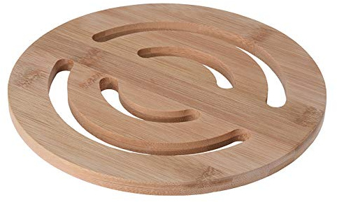 MIK Funshopping underlägg organisk bambu för kök, matbord, trädgårdsbord (rund ø 20 cm)