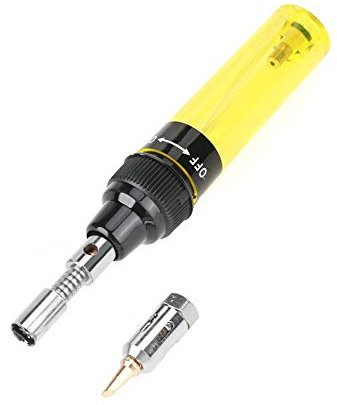 Soldador Inalámbrico, Soldador de Gas, Pluma De Soldadura Portátil De Gas Butano, 1300 ℃(Amarillo)