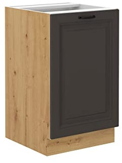 Spülenschrank 50 cm Stilo Grau + Eiche Artisan Küchenzeile Küchenblock Küche