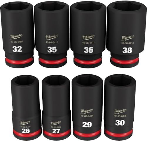 Milwaukee 8 Piece Deep 3/4'' Drive Metal SHOCKWAVE Impact Duty Tool Set