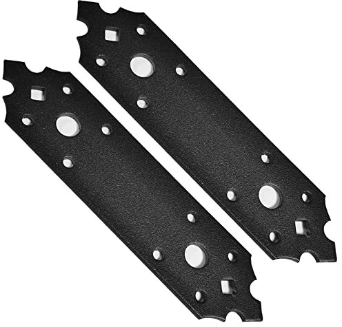 Piastra di giunzione in metallo decorativo nero per riparazione ornamentale in lamiera di acciaio, resistente e verniciato a polvere, 160 x 40 x 2,5 mm