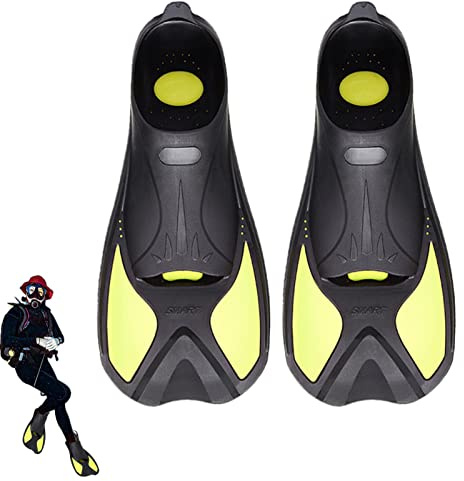 Fulenyi Kurze Schwimmflossen für Erwachsene | weiche Trainingsflossen I leichte Kurzflossen I Training Flossen I Trainingsschwimmflossen I Schwimmen I Schwimmtraining