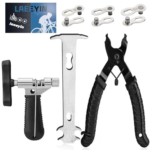 laeeyin Kettennieter Fahrrad kettennieter Kettenzange Kettenschloss Zange und 3 Paar Fahrradketten Nieten Fahrradkette Reparatur Set für 6-12 Fach Fahrradkette Werkzeug