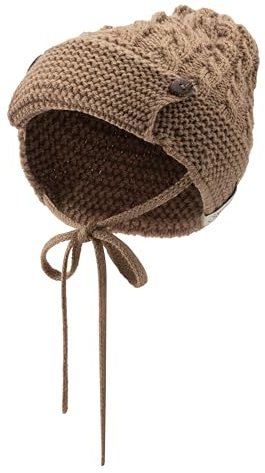 Sterntaler Gorro de Punto para niño con Botones de Madera, marrón, 45, marrón, 5 1/2