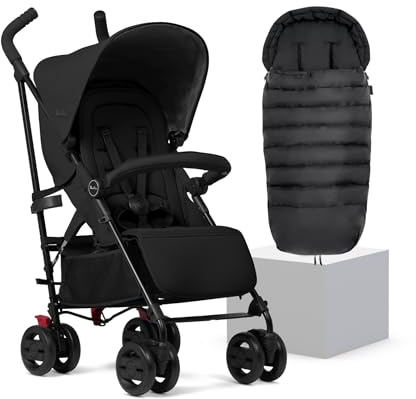 Silver Cross - Pop 2 Pushchair & Footmuff - Foldable Travel Stroller - Buggy - Adjustable Seat - Newborn to 4 Years - Space