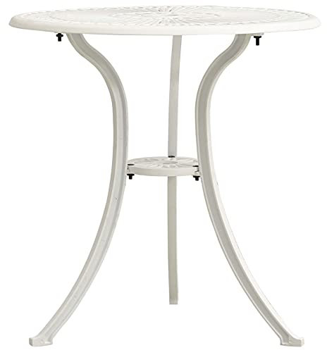 Juroupi Gartentisch Terrassentisch Wetterfest Lounge Tisch Outdoor BalkonhäNgetisch Weiß 62x62x65 cm Aluminiumguss