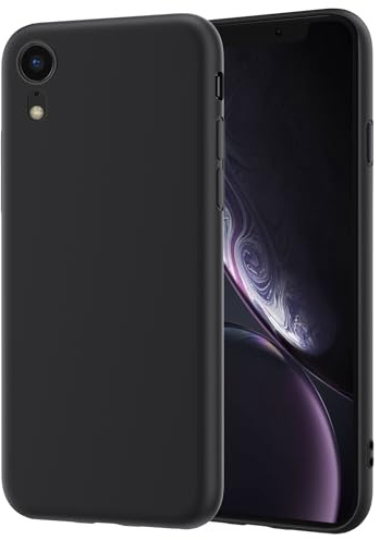 NEW'C Hülle für iPhone XR (6,1 Zoll) - Ultra Thin Silikon Schwarz Silikon Gel TPU Soft Cover Case Schutzhülle Kratzfeste mit Schock Absorption