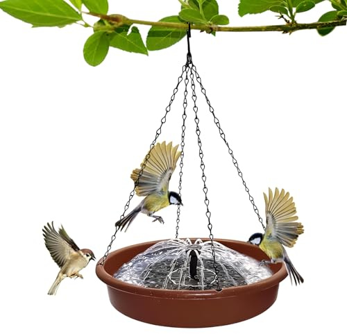 Bebedero para Pájaros de Exterior | Fuente Solar De Alta Resistencia Y Durabilidad | Fuente Bebedero para Aves - Para Mascotas Aviarios Pinzones Loros Monje Hogar Jardín Patio Trasero E Interior Paisa