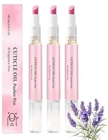 2 in 1 Nagelhautentferner Stift, 3 Stück Nagelpflegestift, Nail Care Pen mit Keramikspitze & Pflegendem, Feuchtigkeitspflege, Cuticle Remover & Nagelhautschieber für trockene Nägel, Nagelöl Stift-6ml