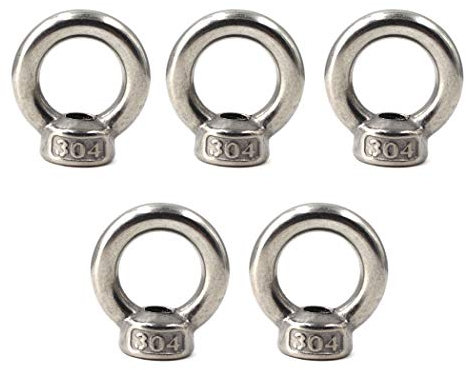 M10 Lifting Eye Nut 304 Stainless Steel Ring Eye Bolts Threaded Nuts Pack of 5