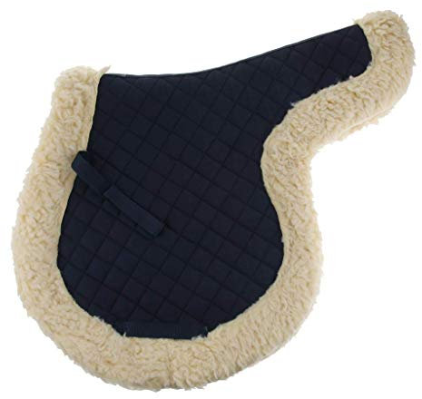 Tubayia Lammfell Pferd Sattelkissen Weiche Sattelpad Sattelunterlage Pferde Zubehör (Dunkelblau)