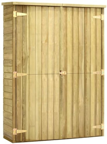 vidaXL Caseta Herramientas jardÃn Madera Pino impregnada 123x50x171 cm