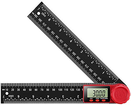 Bestgle Digital Angle Finder Ruler with LCD Display, 200mm/7 Inch Electronic Protractor Inclinometer Angle Gauge Measuring Tool for Woodworking, Construction