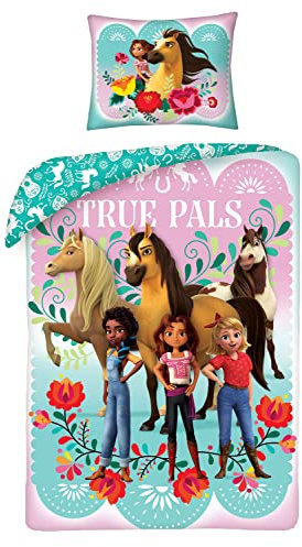 Halantex Kinder Bettwäsche 140x200 cm + Kissenbezug Spirit Horses Pferde 100% Baumwolle, Oeko-Tex…