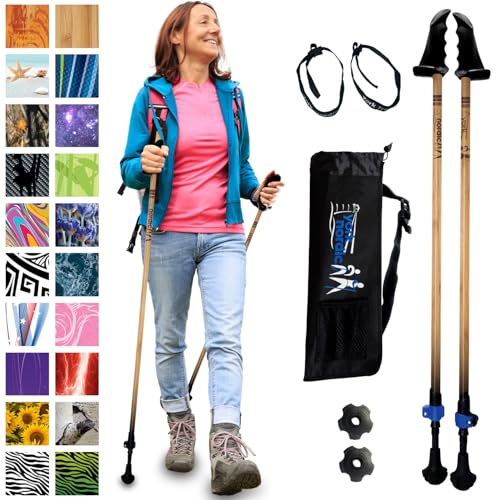 York Nordic Motivator Walking Poles for Balance and Rehab - Patented Stability Grips - Lightweight, Adjustable, and Collapsible - 2 Pieces Adjustable w/flip Locks - Heights 4'6 up to 6'2 - 230 lbs