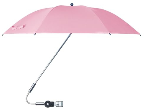 Ombrello parasole per passeggino, extra large, protezione raggi UV, per passeggino con morsetto, copertura impermeabile regolabile a 360 gradi, per protezione solare, ombrello regolabile per