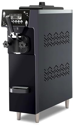 WOTZOV Macchina per Gelato per Uso Domestico o Commerciale, Piccola Mini Macchina per Gelato da Tavolo Commerciale, Cono Completamente Automatico, Macchina per Gelato Soft a Testa Singola