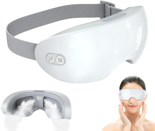Qurevia- Steam Therapy Mask, 2025 New Qurevia Eye Steamer - Relieve Dryness in 5 Minutes, Adjustable Smart Hot & Cold Eye Steamer, Eye Massager for Dark Circles, Dry Eyes Gifts for Women/Men