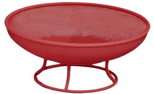 KiBcsLic Fruttiera Portafrutta con Piedistallo Cesto Decorativo Piatto Da Portata E Alzatina con Linee Morbide Adatto per Tavolo Da Pranzo E Buffet, Rosso