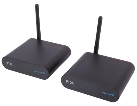 Plyisty Expéditeur AV sans Fil, 8 Canaux 2,4 GHz Récepteur Vidéo Sonore et émetteur 300m, écran Numérique, Anti-interférence, Pal NTSC, Expéditeur AV sans Fil (Prise UE)