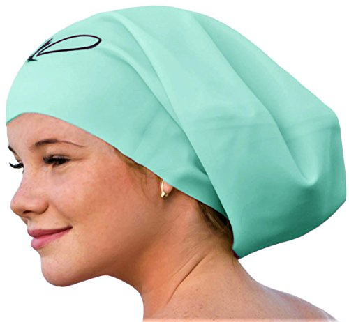 Gorro Piscina - Gorro Natación Mujer y Hombre - Gorro Natación Pelo Largo y Dreadlocks - Gorro de Baño Silicona Extra Grande XL y L - Gorros de Piscina Impermeables Infantil y Adultos (Mento XL)