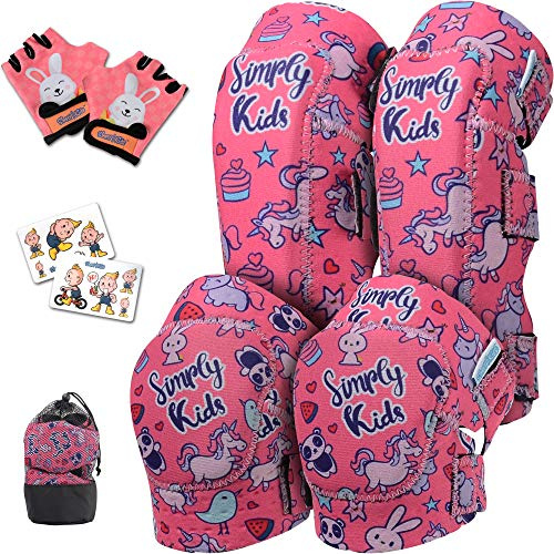Knee Pads for Kids Knee and Elbow Pads Set I Toddler Knee Pads and Elbow Pads for Kids Age 2 3 4 5 Toddlers Protective Gear Set I Roller-Skating, Skateboard Knee Pads for Children Boy Girl