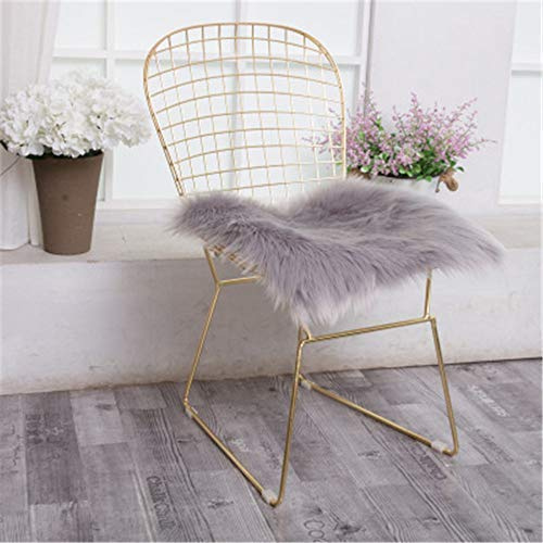 Hava Kolari Wollimitat Teppich Plüsch Sitzkissen Stuhlkissen Quadrat Kunstfell Schaffell Matte Home Decorator Teppiche Kinder Spielen Teppich (Grau,40 * 40cm)