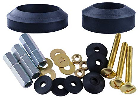 Hibbent Universal Toilet Tank to Bowl Gaskets with 3 Sets Brass Hardware Kits Fits Most 2-Inch 2.5-Inch Flush Valve Opening 2-Piece Toilet Tanks